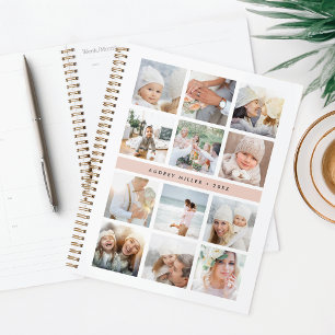 Agenda Colagem de Fotografias Rosa Esmagada Personalizada