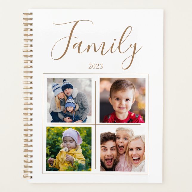 Agenda Colagem de Fotos da Família 4 Personalizada (Frente)