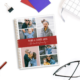 Agenda Colagem de Fotos da Família Branca Vermelha