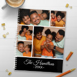 Agenda Colagem de Fotos da Família Moderna<br><div class="desc">Crie um planejador personalizado usando este modelo de colagem de fotos fácil. Adicione fotos à frente,  incluindo o ano,  seu nome de família e seu nome ou outro texto personalizado,  e uma foto do tamanho do cheio no cobrir traseiro.</div>