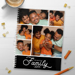 Agenda Colagem de Fotos da Família Moderna<br><div class="desc">Crie um planejador personalizado usando este modelo de colagem de fotos fácil. Adicione fotos à frente,  incluindo o ano,  seu nome de família e seu nome ou outro texto personalizado,  e uma foto do tamanho do cheio no cobrir traseiro.</div>
