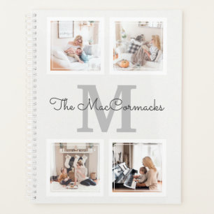 Agenda Colagem de Fotos da Família Moderna Monograma Inic