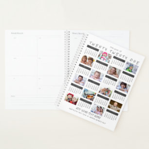 Agenda Colagem de Fotos do Calendário Moderno 2021 Perso