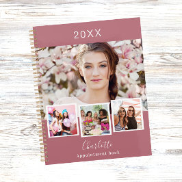 Agenda Colagem de fotos em dourado rosado compromissos 20