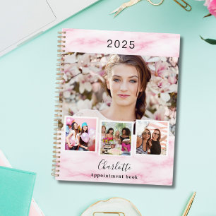 Agenda Colagem de fotos em mármore rosa 2026