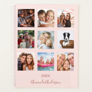Agenda Colagem de fotos em ouro rosa-claro 2026
