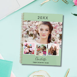 Agenda Colagem de fotos em verde sálvia compromissos 2027