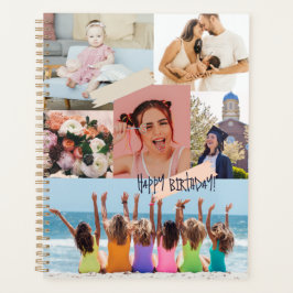 Agenda Colagem de fotos modernas Feliz aniversário