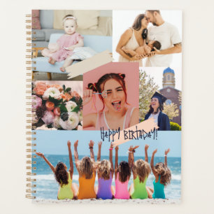 Agenda Colagem de fotos modernas Feliz aniversário