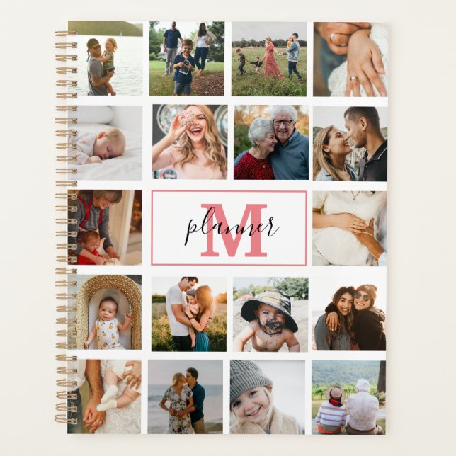Agenda Colagem de Fotos Monogramada Personalizada 2022 (Frente)