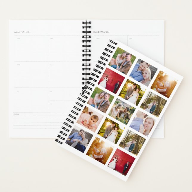 Agenda Colagem de Fotos Personalizada 15 Fotos (Exibição)