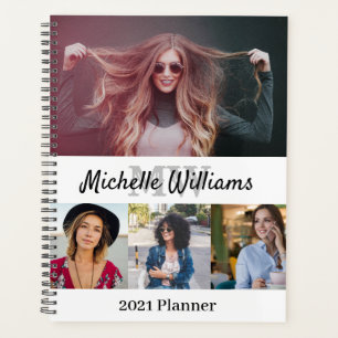 Agenda Colagem de Fotos Personalizada 2021, Nome e Monogr
