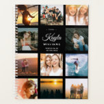 Agenda Colagem de Fotos Personalizada Instagram Na moda E<br><div class="desc">Este planejador de colagem de fotos fotométricas bonitinho e moderno e amigável do Instagram em um fundo negro tem espaço para seu nome personalizado, assim como para sua profissão ou o nome da escola. Personalize com suas fotos favoritas e comece o ano certo com um planejador personalizado. Espaço para 11...</div>