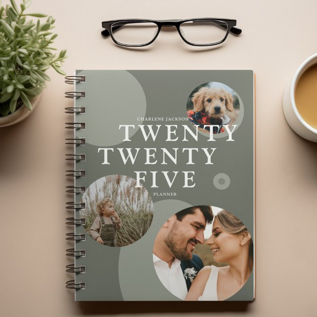 Agenda Colagem de Fotos Trendy Abstrato 2025 (Criador carregado)