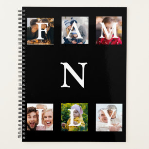 Agenda Colagem do Monograma de Fotografias da Família Pe
