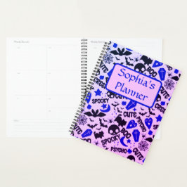 Agenda Colagem Personalizada de Pastel Assustador de Hall