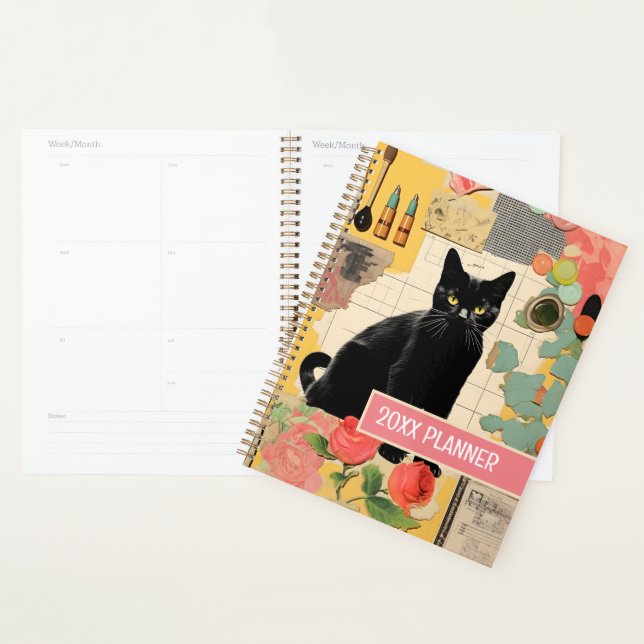 Agenda Colagem retrorativa de Gato Negro (Exibição)