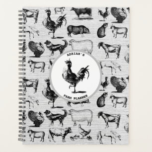 Agenda Colagem rustica animal por Fazenda Vintage