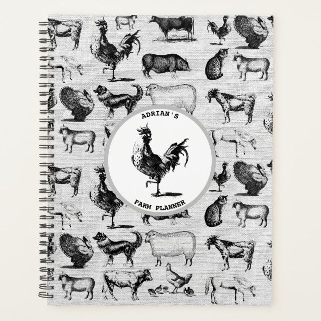 Agenda Colagem rustica animal por Fazenda Vintage (Frente)