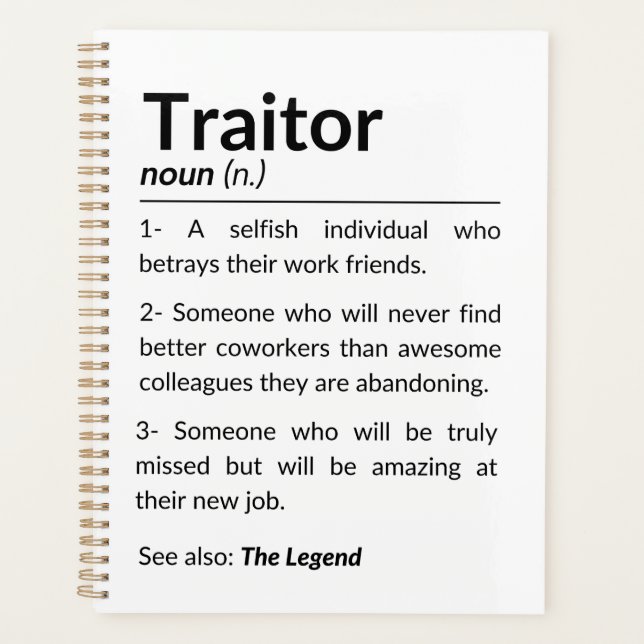 Agenda Colega de despedida engraçado, colega saindo do tr (Frente)