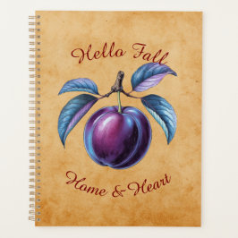 Agenda Colheita de outono de Arte de Fruta com Texto Pers