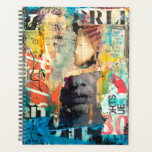 Agenda Collage Head<br><div class="desc">Collage Head por Erin Ashley. Apresenta um estilo esbranquiçado com vários recortes de jornal e papel em camadas umas nas outras. | 140547GG</div>
