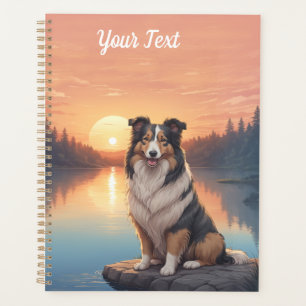 Agenda Collie Tri Colorido junto ao Lago
