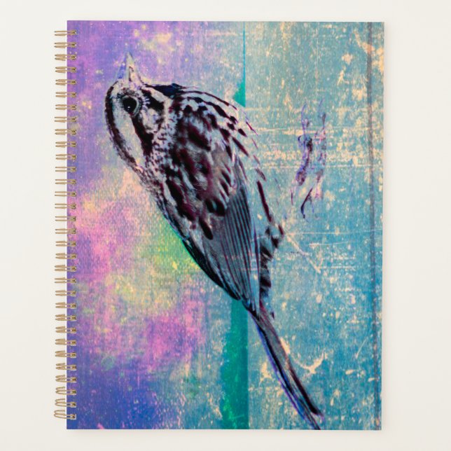Agenda Colorful Abstract Bird Art: Vibrant Songbird (Frente)