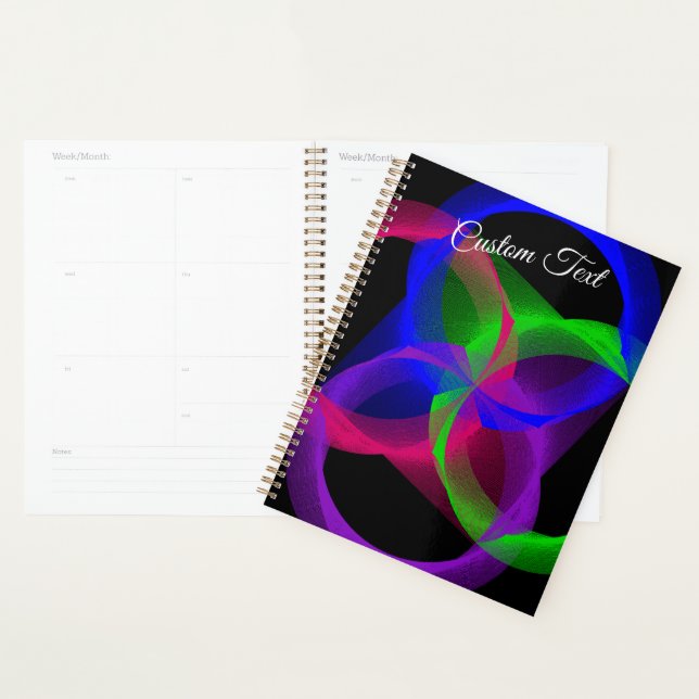 Agenda Colorful Circular Geometric Blend Spiral Planner (Exibição)