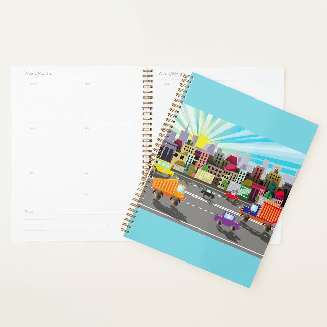 Agenda Colorful City Traffic Vibrant Urban Sunrise (Criador carregado)