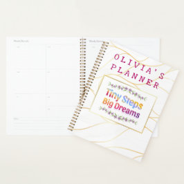 Agenda Colorful Cute Floral Custom Name