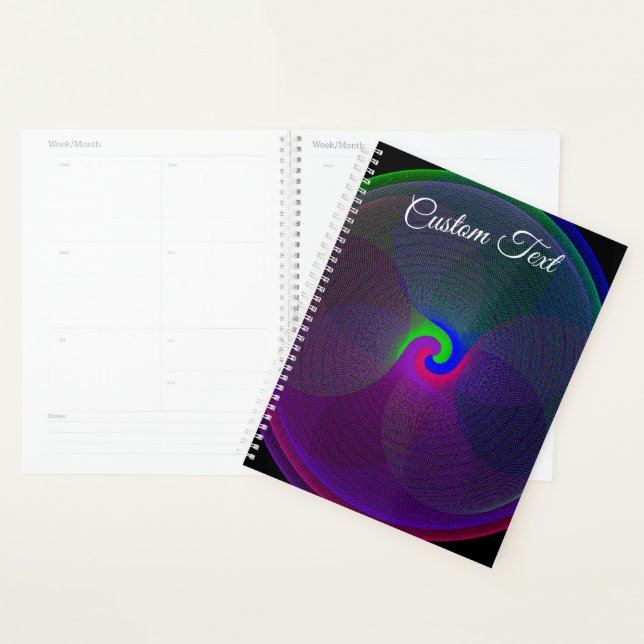 Agenda Colorful Fused Center Geometric Spiral Planner (Exibição)
