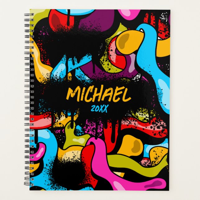 Agenda Colorful Neon Graffiti Hip Hop Street Art Teen (Frente)