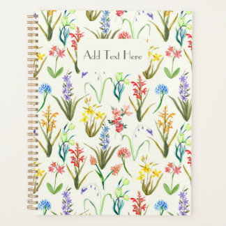 Agenda Colorful wildflower pattern in watercolors