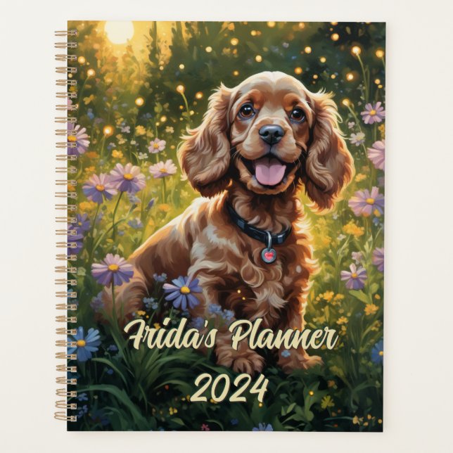 Agenda Colorida Cocker Spaniel, Inspirada na Natureza