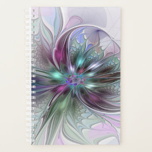 Agenda Colorida Fantasy Abstrato Moderna Flor Fractal