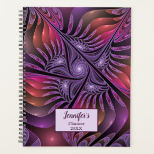 Agenda Colorida Fantasy Abstrato Roxo Nome de Arte Fracta