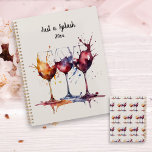 Agenda Colorido, apenas um pedaço de água<br><div class="desc">Colorido, apenas um pedaço de Planner de Aquarela de Vinho. Se você ama um copo de vinho e o artista que o esmagou em um planejador, isso é para você! A tinta aquosa espalhada pelos copos de vinho acrescenta um novo significado a "Apenas um Lixo". Esta design é perfeita para...</div>