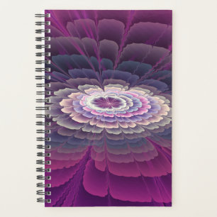 Agenda Colorido Floral Abstrato Arte Fractal Rosa Marcant