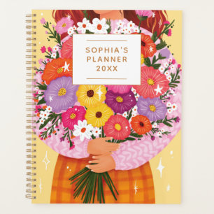 Agenda Colorido Floral Bonito Personalizado Receita 3 Ané