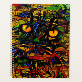 Agenda Colorido Mosaico de Arte de Gato Prin