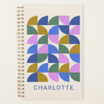 Agenda Colorido Personalizado Estudante Geométrico Modern<br><div class="desc">Adicione um pop de cor ao seu planejamento diário com este design geométrico vibrante com formas ousadas modernas em azul, verde, roxo e ouro. Este planejador inédito é perfeito para estudantes, profissionais e criativos que buscam uma forma na moda e funcional de se manter organizado. Com seu formato flexível, você...</div>