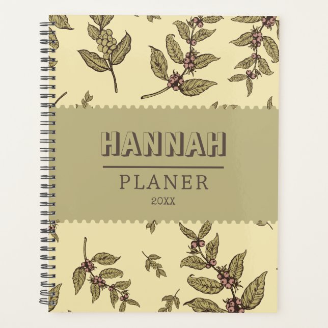 Agenda Coluna elegante personalizada, clássica e rústica, (Frente)