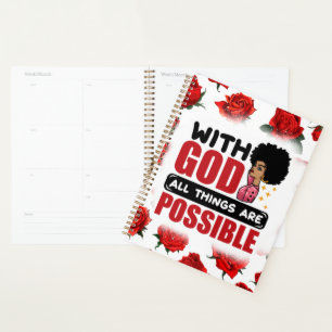 Agenda Com Deus tudo é possível melanina mana negra