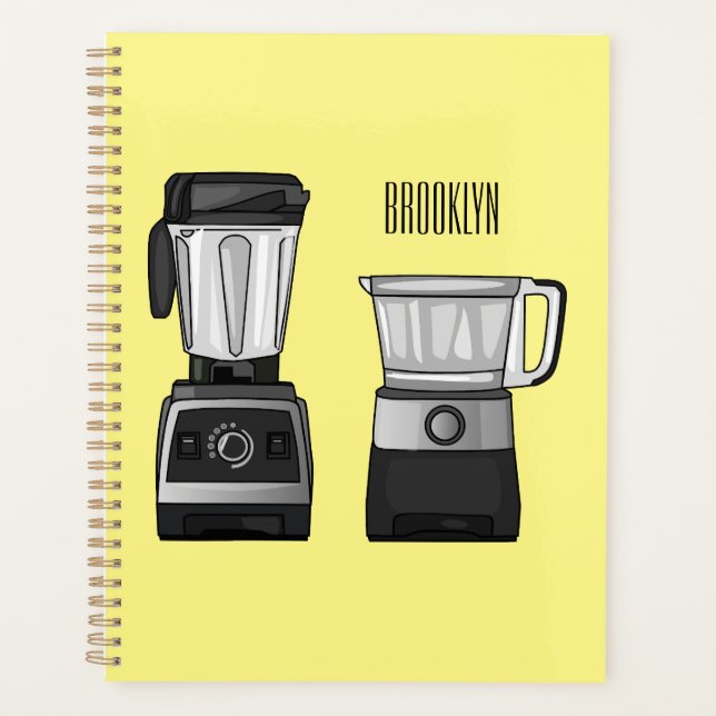 Agenda Comida e ilustração do desenho do blender (Frente)