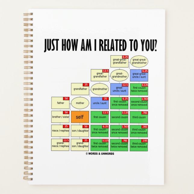 Agenda Como Estou Relacionado Com Você? Genealogia (Frente)