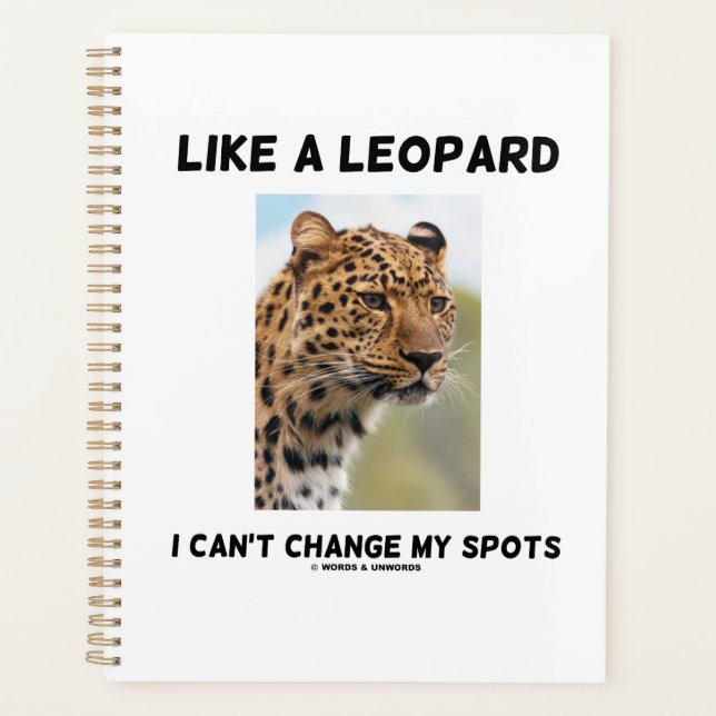 Agenda Como um Leopardo, não posso mudar minhas manchas (Frente)