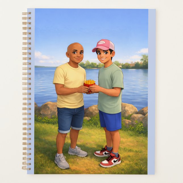 Agenda Compartilhando batatas fritas pelo lago (Frente)
