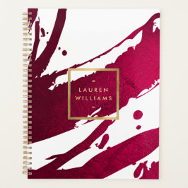 Agenda Compromisso abstrato Deep Ruby Red Brushstrokes