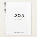 Agenda Compromisso Branco Preto Minimalista Moderno de 20<br><div class="desc">Planeador de Compromissos Preto e Branco moderno de 2024 com um design minimalista. Com simples tipografia negra,  você pode adicionar suas próprias informações. Um organizador profissional para te manter no bom caminho.</div>